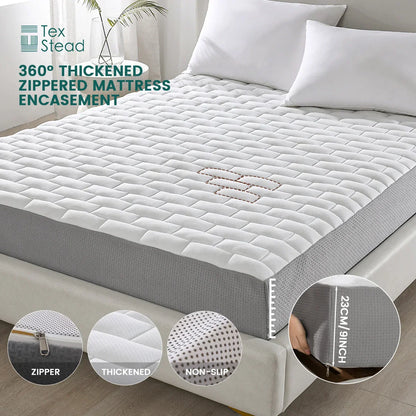 Decobites Waterproof Zippered Mattress Protector Encasement for Heavy Duty Protection