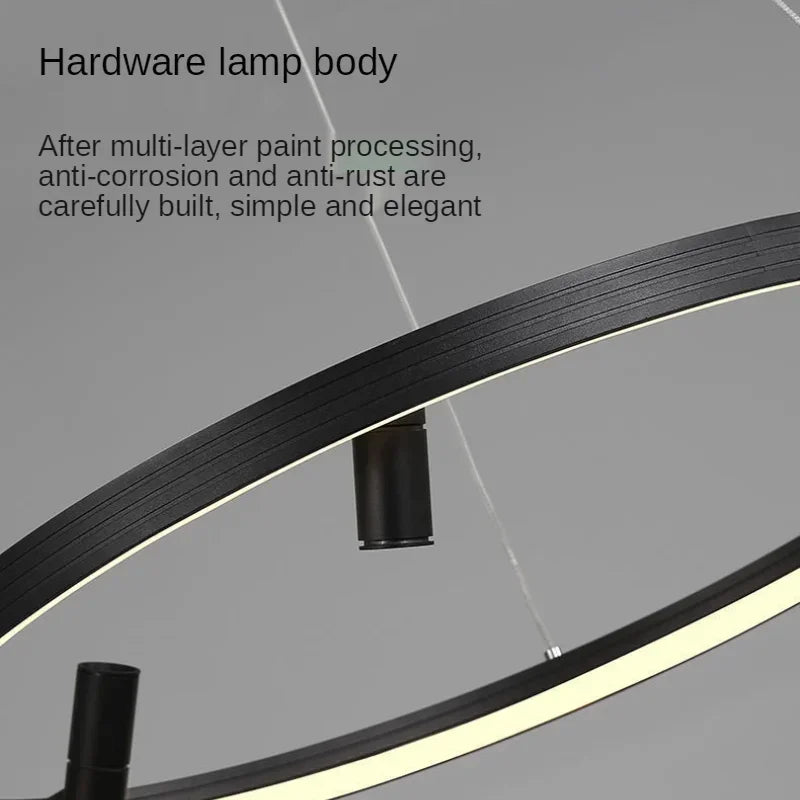 DecorBites™ Black Round Combination Chandelier Pendant Light for Home Decor and Kitchen