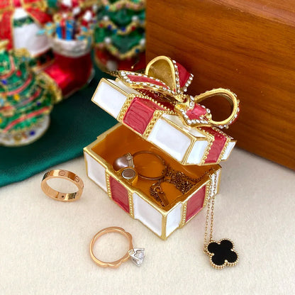 DecorBites™ Enamel Figurine Jewelry Trinket Box Wedding Gift Holder