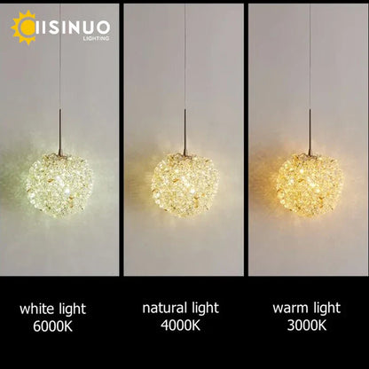 Lámpara colgante de bola de cristal DecorBites™ para dormitorio o bar