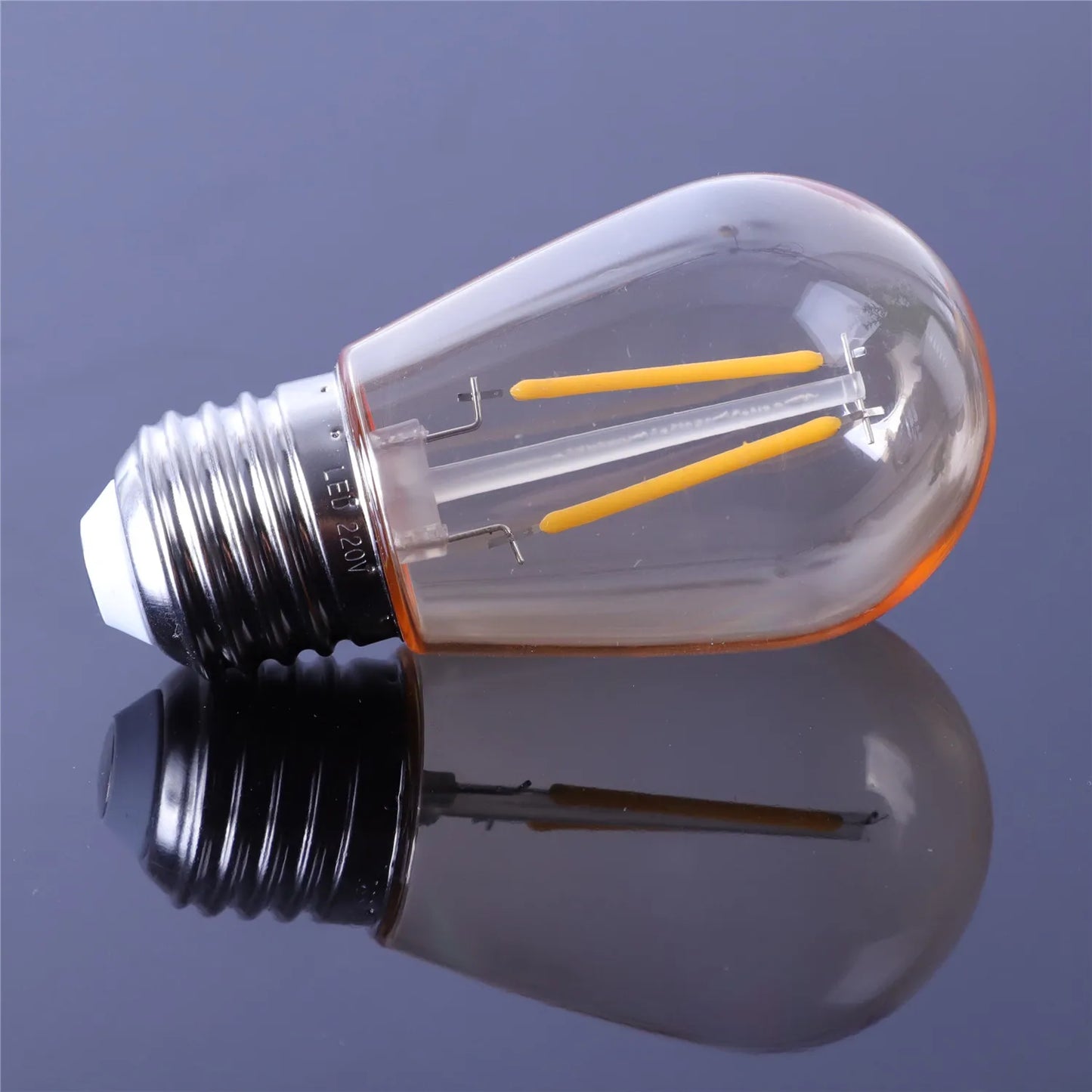 DecorBites™ Amber Plastic Bulbs: Waterproof 2700K LED E27 String Light for Patio Outdoor Decor