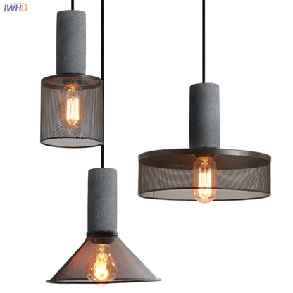 DecorBites™ Industrial Cement Metal Pendant Light for Home & Dining, LED Hanging Lamp