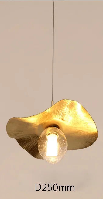 DecorBites™ Lotus Leaf Brass Pendant Lamp for Minimalist Living Room and Dining Room