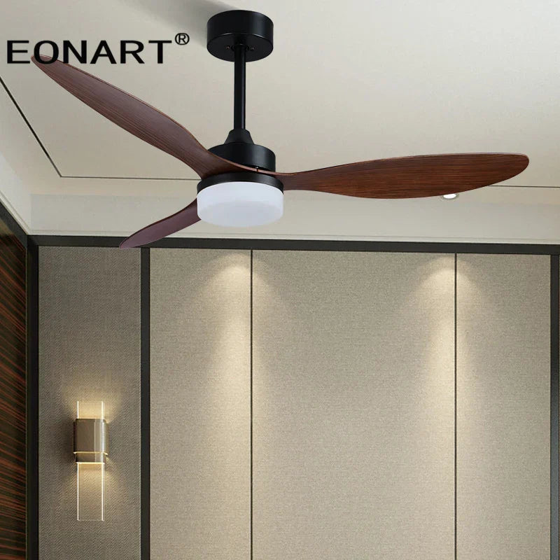 مروحة سقف DecorBites™ بشفرات بلاستيكية أنيقة مقاس 52 بوصة مع مصباح وجهاز تحكم عن بعد