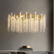 Decorbites™ Lámpara de Araña de Cristal Dorado: Ramas Colgantes de Lujo Moderno, para Comedor Cocina Sala Dormitorio