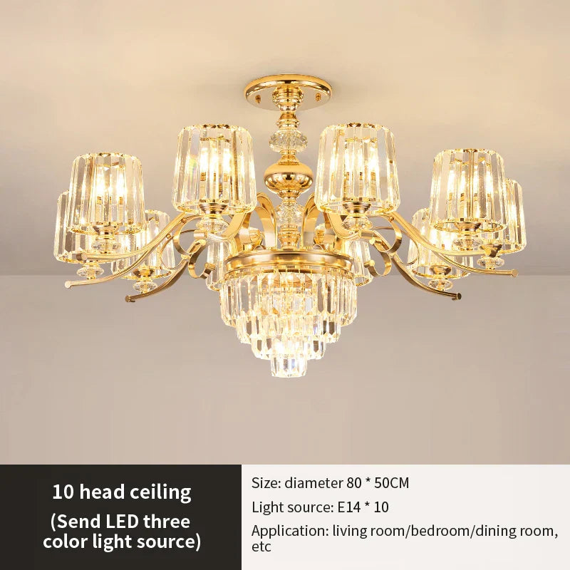 DecorBites™ Elegant Crystal Chandelier for Living and Dining Room Lighting