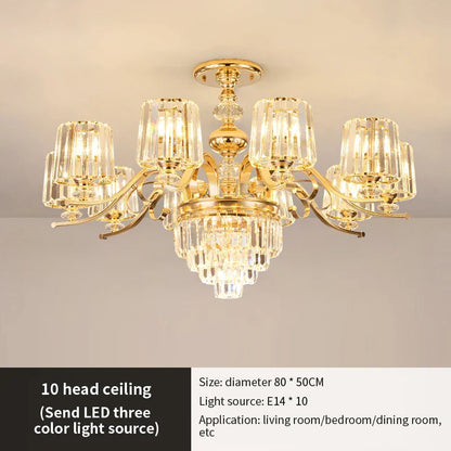 DecorBites™ Elegant Crystal Chandelier for Living and Dining Room Lighting