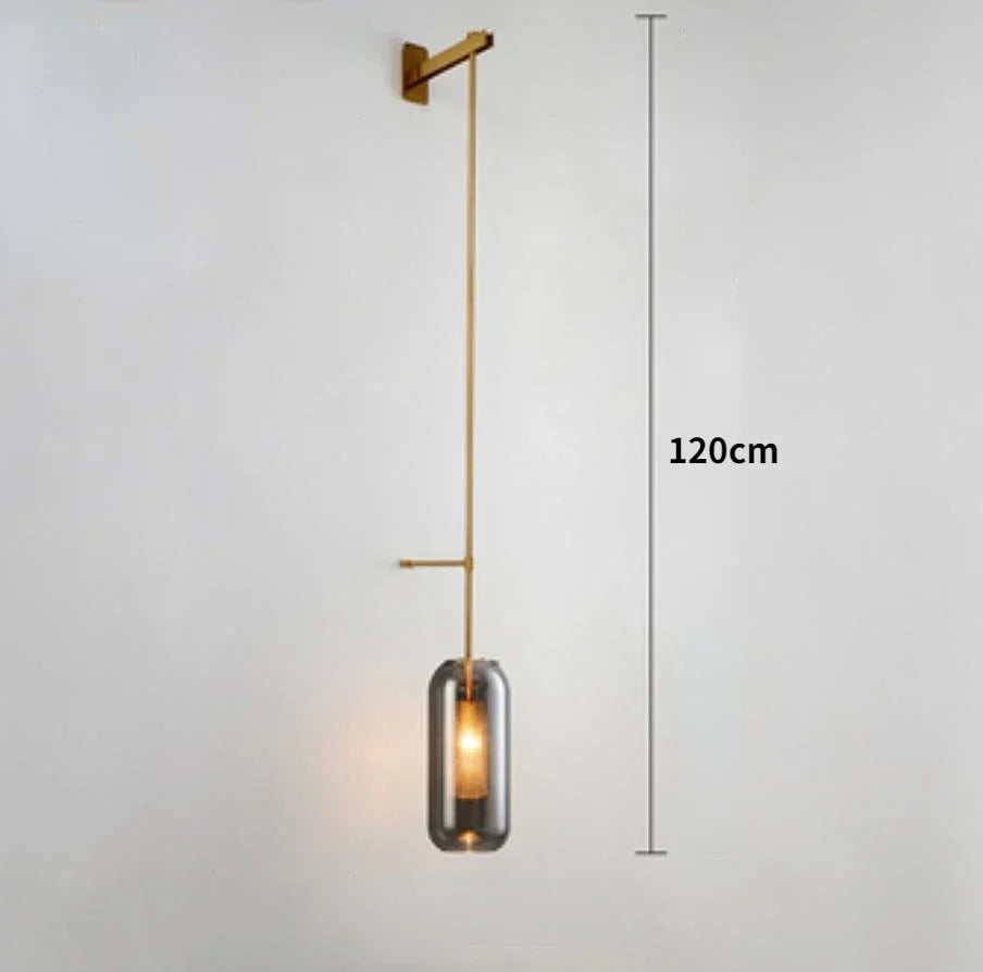 Decorbites™ Aplicadero de pared de vidrio dorado para accesorio de luz de decoración de hogar, hotel y baño