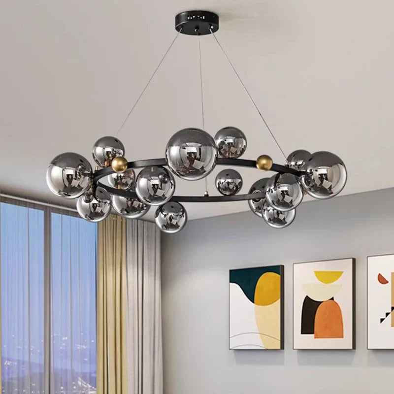 DecorBites™ Crystal Chandelier: Modern Stair Pendant Lamp for Living Room, Interior Lighting