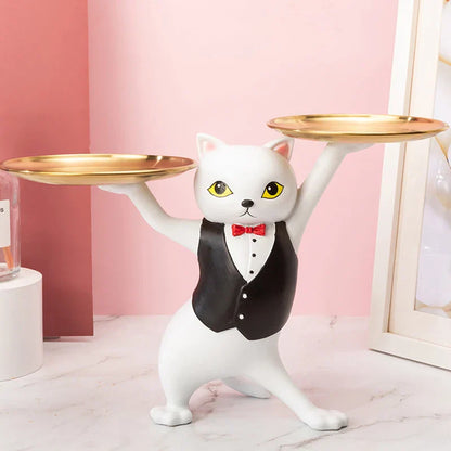 DecorBites™ Cat Figurines Storage Tray Key Holder Decoration Gift