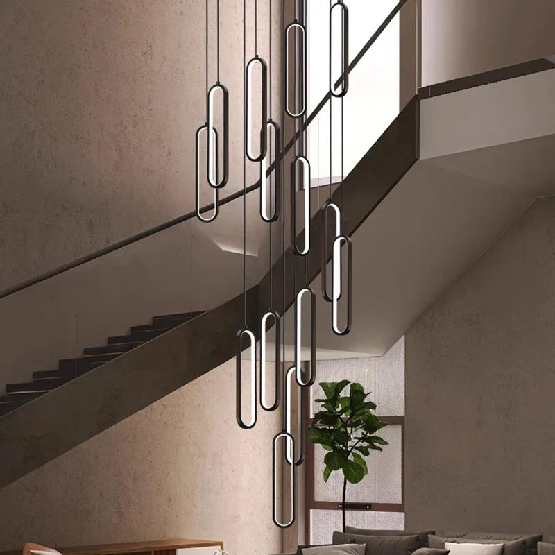 DecorBites™ LED Staircase Chandeliers | Modern Pendant Light for Living Room