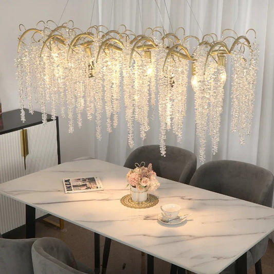 Lámparas de araña LED de cristal DecorBites™: Iluminación colgante de techo de lujo para el hogar, el comedor y la sala de estar.