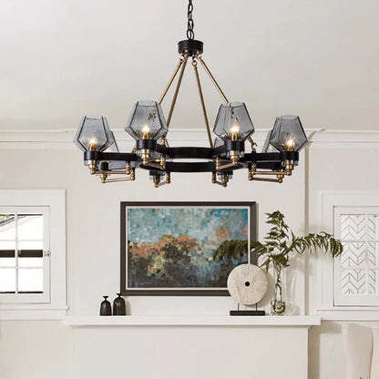 DecorBites™ Luxe Glass Chandelier: Modern Retro Living Room Pendant Lamp Lighting Fixtures