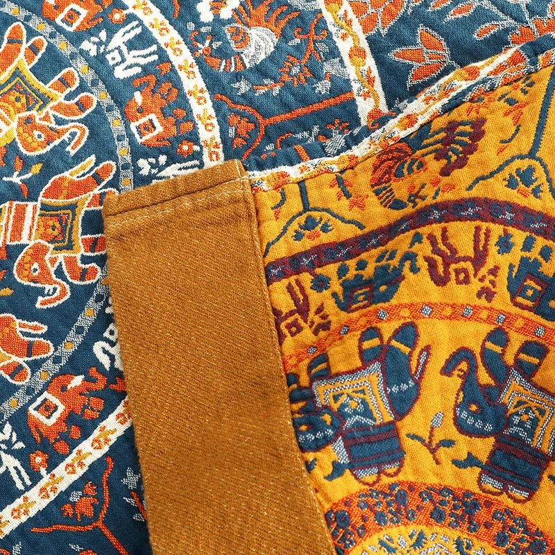 بطانية/غطاء سرير قطني للنزهات من DecorBites™ - سرير مزدوج، 150 زهرة زرقاء، وأغطية وسائد عالية الجودة