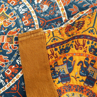 بطانية/غطاء سرير قطني للنزهات من DecorBites™ - سرير مزدوج، 150 زهرة زرقاء، وأغطية وسائد عالية الجودة