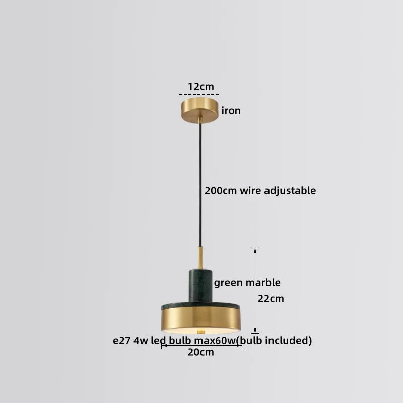 DecorBites™ LED Marble Pendant Lamp: Modern Luxury Hanging Light for Home, Restaurant & Bedroom