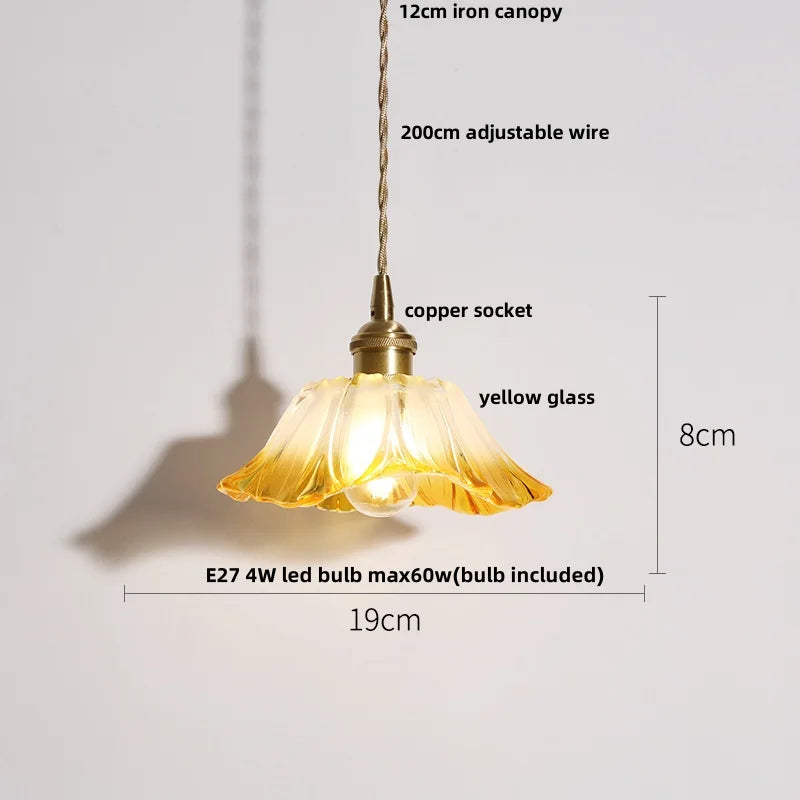 DecorBites™ Clear Glass Copper LED Pendant Lamp for Home Decor and Lighting