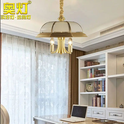 DecorBites™ Iron Bronze Pendant Light Glass Retro Modern Living Room Lamp