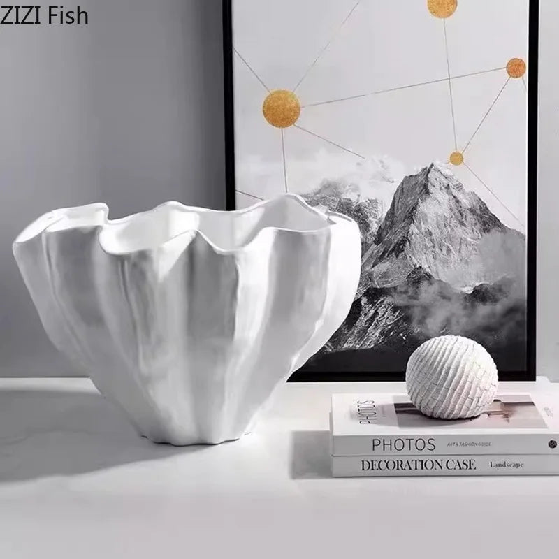 مزهرية ديكور بايتس™ المصنوعة من الراتنج الأسود، مزهرية مكتبية بترتيب زهور، ديكور غرفة عصري