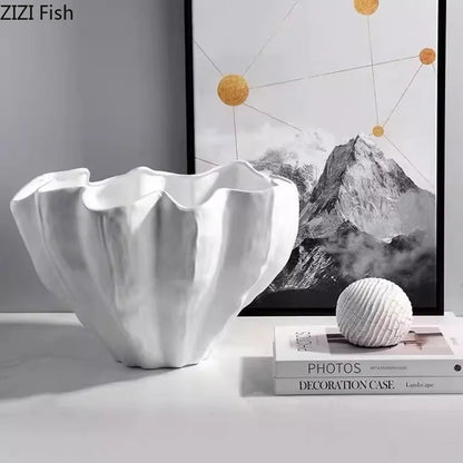 مزهرية ديكور بايتس™ المصنوعة من الراتنج الأسود، مزهرية مكتبية بترتيب زهور، ديكور غرفة عصري