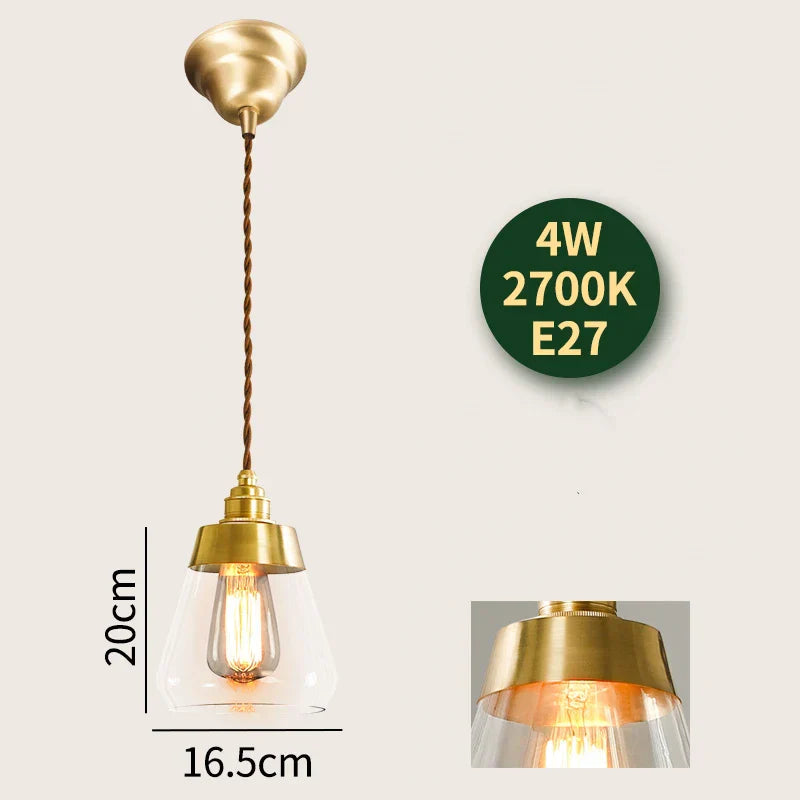 Lámpara colgante LED DecorBites™ de cristal con casquillo de cobre para decoración nórdica moderna del hogar