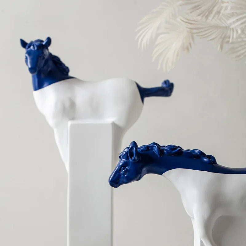 DecorBites™ Horse Statue Resin Abstract Ornament Half-length Animal Sculpture Home Decor Figurine