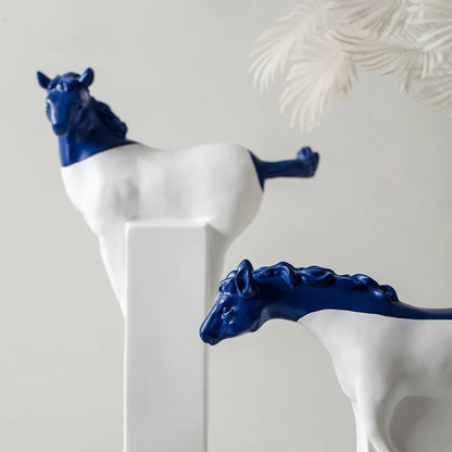 DecorBites™ Horse Statue Resin Abstract Ornament Half-length Animal Sculpture Home Decor Figurine