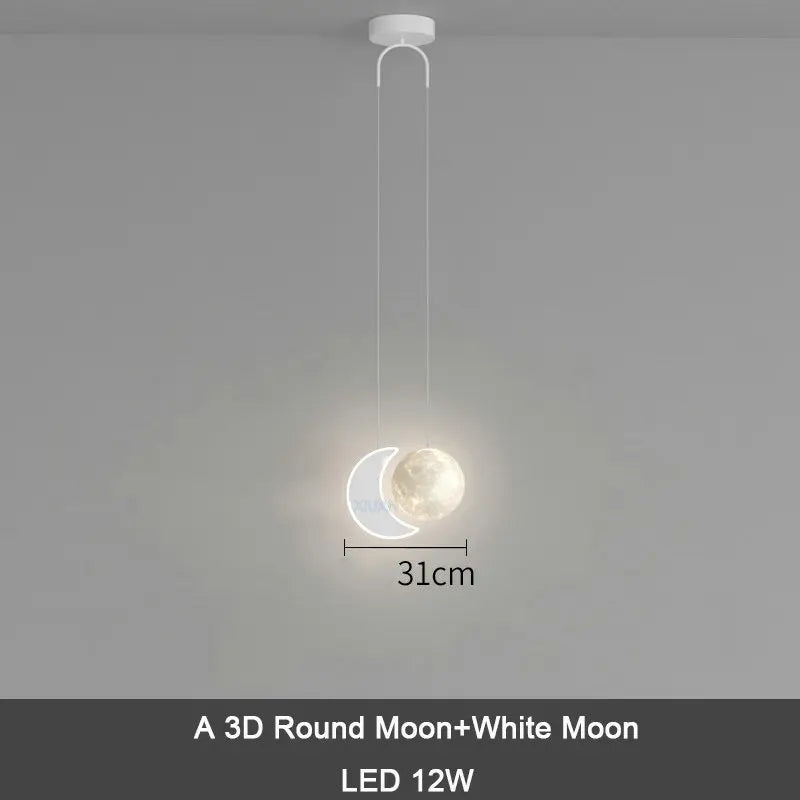 ديكوربايتس™ مصباح معلق للأطفال على شكل نجمة وقمر مع جهاز تحكم عن بعد للتحكم في الإضاءة