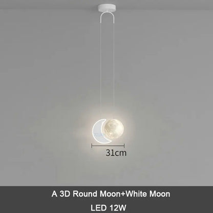 ديكوربايتس™ مصباح معلق للأطفال على شكل نجمة وقمر مع جهاز تحكم عن بعد للتحكم في الإضاءة