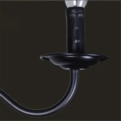 Decorbites™ Candelabro de Vela Francés de Hierro Negro Industrial Vintage de Estilo Granja Iluminación