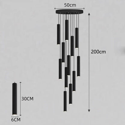 DecorBites™ Crystal Chandelier Stair Pendant Lamp Living Room Lights Interior Lighting