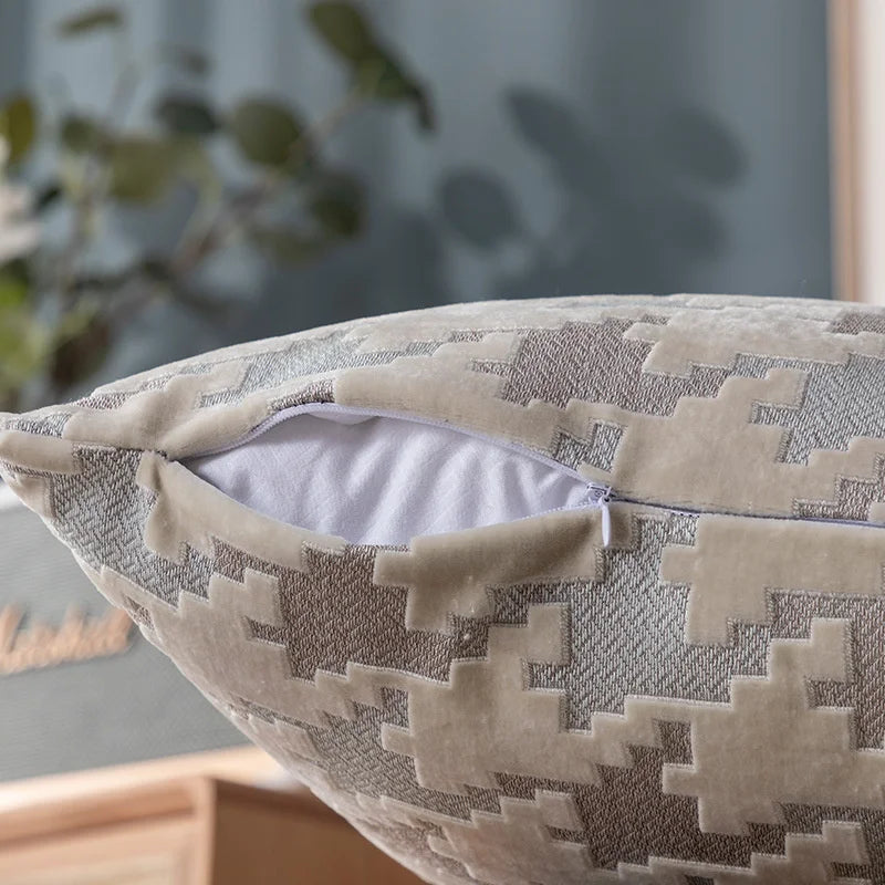 DecorBites™ Houndstooth Luxury Pillow Cover 45x45cm - High-end Decorative Sofa Cushion Case