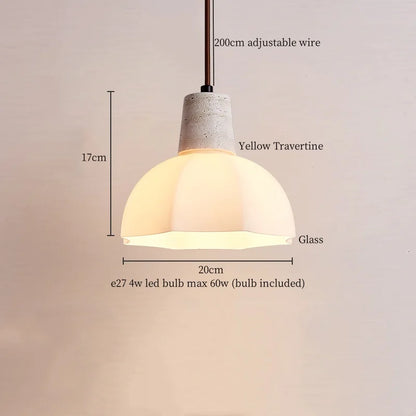 Luces colgantes LED de Piedra de Vidrio Decorbites™ - Travertino Amarillo Lámpara Vintage Colgante