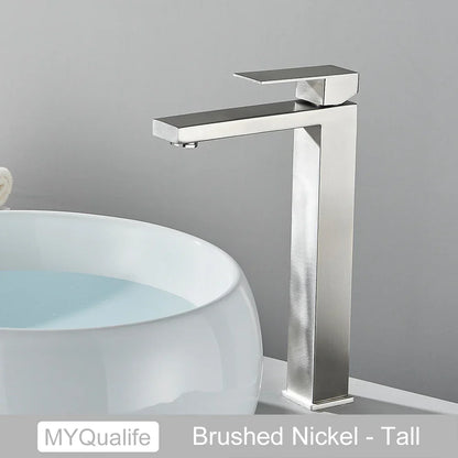 DecorBites™ Gold Stainless Steel Bathroom Basin Faucet Mixer Deck Mounted