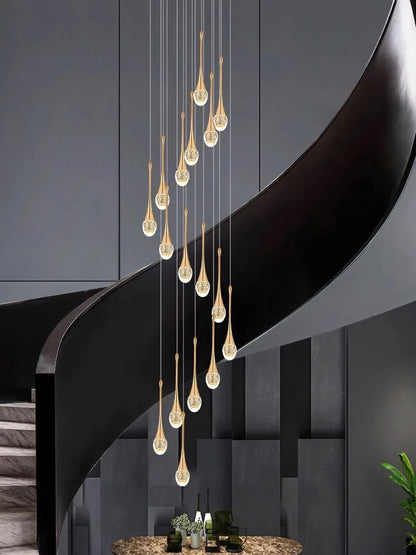 DecorBites™ Crystal Chandelier: Modern LED Pendant Light for Villa Living Room and Attic