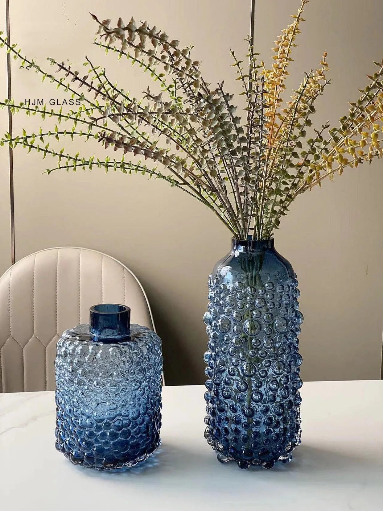 DecorBites™ Clear Glass Flower Vase Hydroponic Home Decoration Texture Uneven Texture