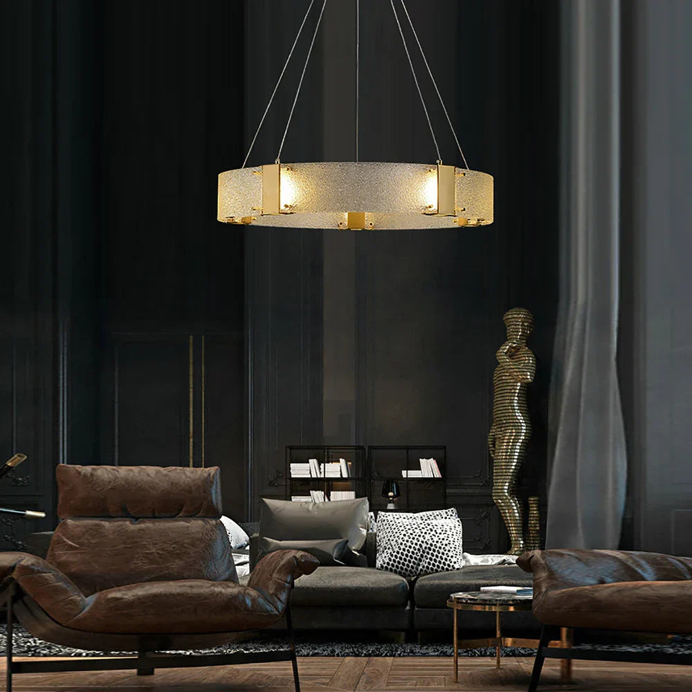 DecorBites™ Gold LED Chandelier for Luxe Living Room Lighting