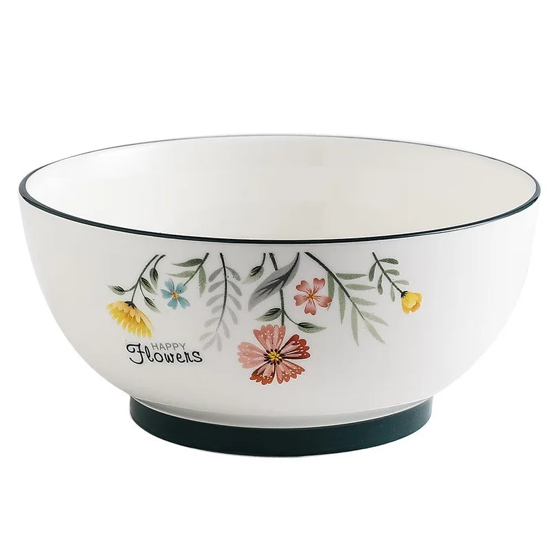 Juego de plato y tazón para fideos de arroz DecorBites™ de porcelana fina