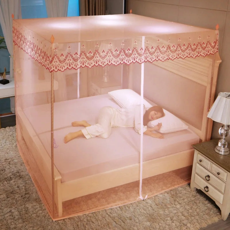 Decobites Romantic Square Mosquito Net for Single Double Queen Bed - Anti Insect Canopy