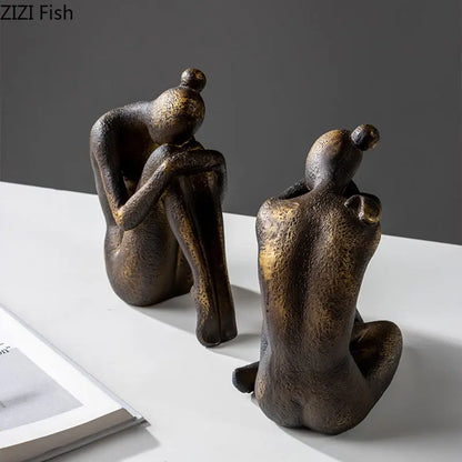 ديكورات ديكورية على شكل تمثال فتاة من راتنج DecorBites™ للمكتب وخزانة الكتب والمكتبة