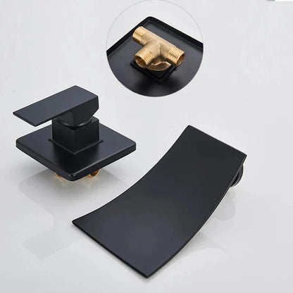 DecorBites™ Gold Waterfall Wall Mount Faucet for Bathroom Basin Mixer Tap