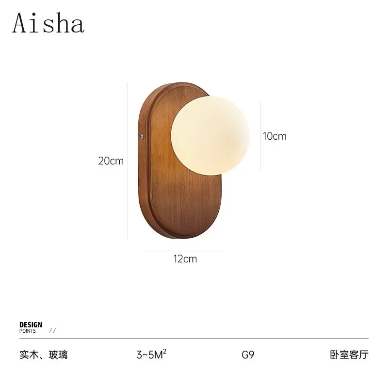 DecorBites™ Japanese Wood Wall Lamp for Bedroom Sconces, Silent Wind Retro Light