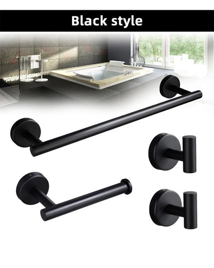 DecorBites™ Brushed Gold Bathroom Hardware Set: Towel Holder, Paper Holder, Robe Hook