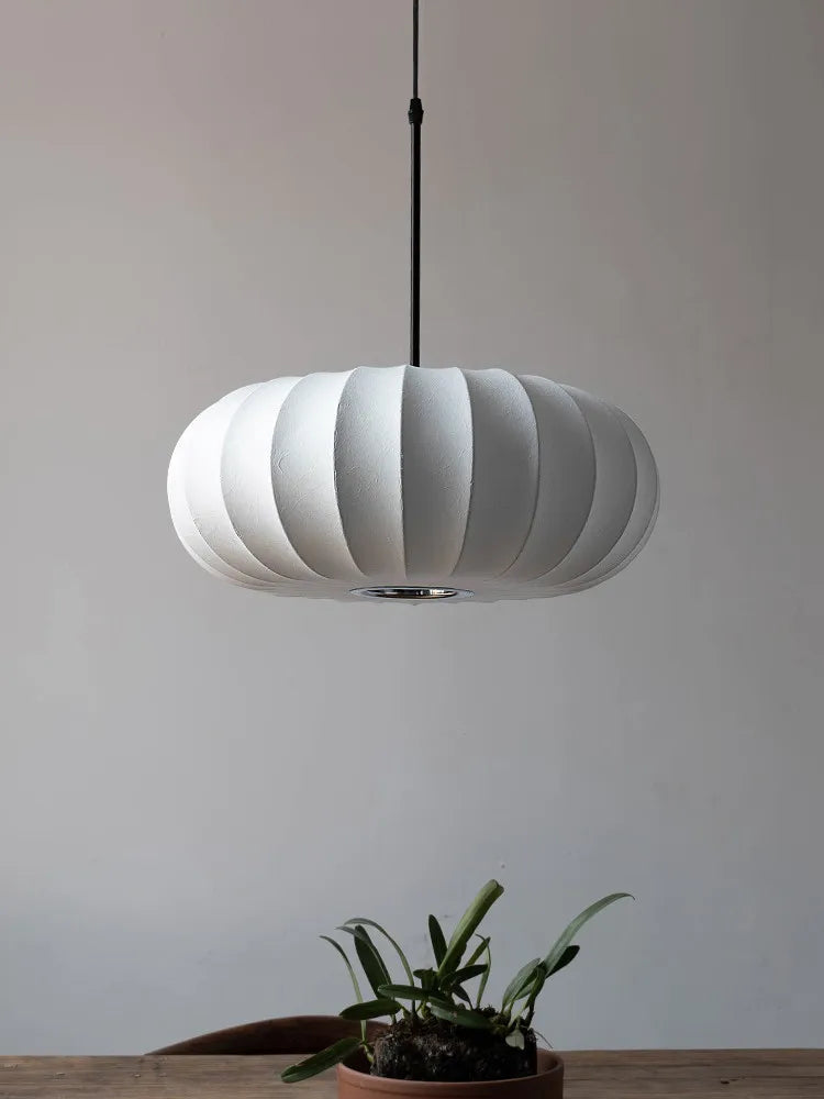 DecorBites™ Handmade Silk Pumpkin Pendant Lamps for Dining, Living, and Study Spaces