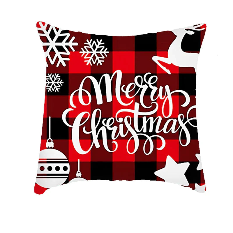 DecorBites™ Christmas Cushion Cover 45x45cm Xmas Pillowcase for Sofa - Happy New Year 2023