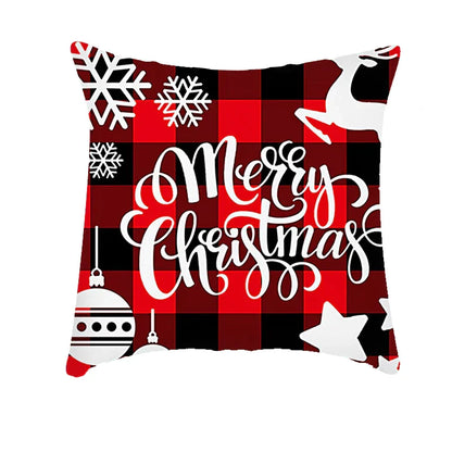 DecorBites™ Christmas Cushion Cover 45x45cm Xmas Pillowcase for Sofa - Happy New Year 2023