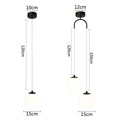 DecorBites™ Gold Glass LED Pendant Chandelier for Dining Room and Bedroom