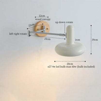 Lámpara de pared LED DecorBites™ de hierro forjado color crema para decoración de dormitorio y sala de estar