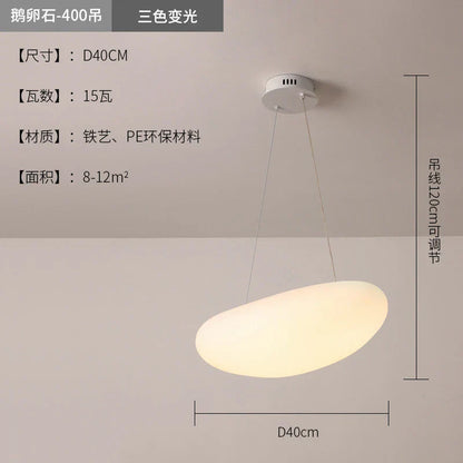 Lámpara colgante LED DecorBites™ Pebble: Elegante candelabro blanco para decoración de salas de estar, dormitorios y restaurantes.