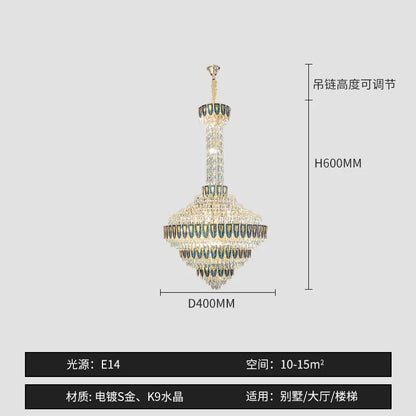 DecorBites™ Crystal Chandelier for High-End Designer Duplex Living Room